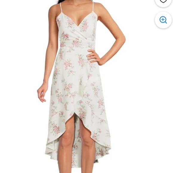 No Boundaries Dresses & Skirts - No Boundaries High Low Floral Dress in White and Pink
